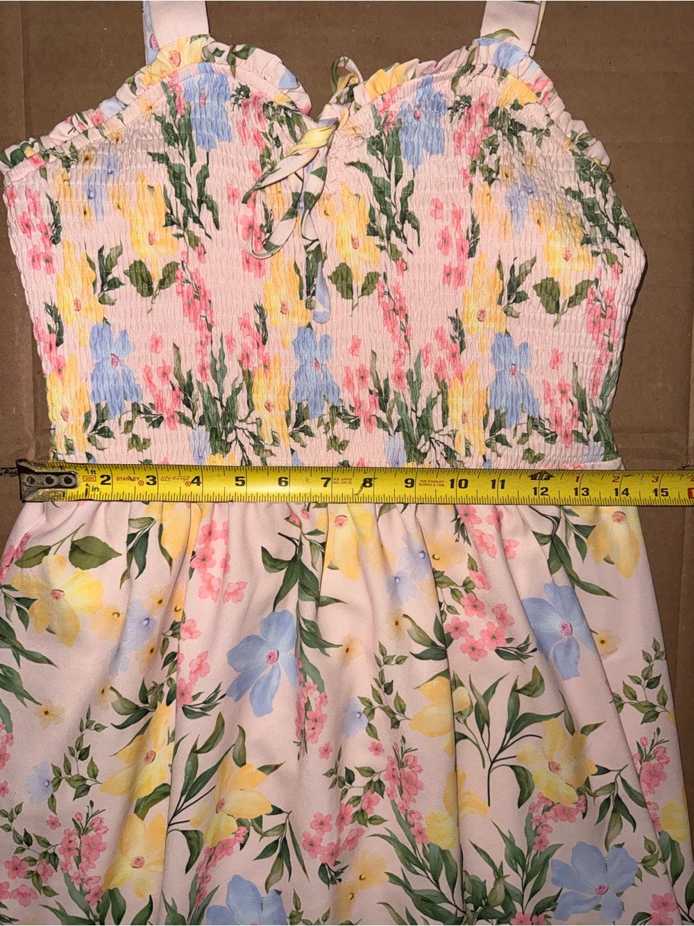 Grace Karin Pastel Floral Midi Dress in Pink, Yellow & Blue - Picture 5 of 10